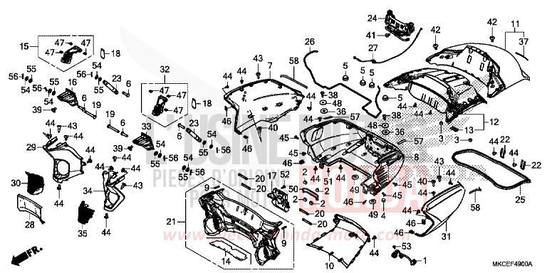 LUGGAGE BOX for Gold Wing PEARL HAWKSEYE BLUE (PB409) from 2019